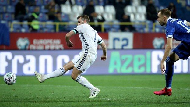 Niall McGinn fires home the goal which helped Northern Ireland progress to the play-off final