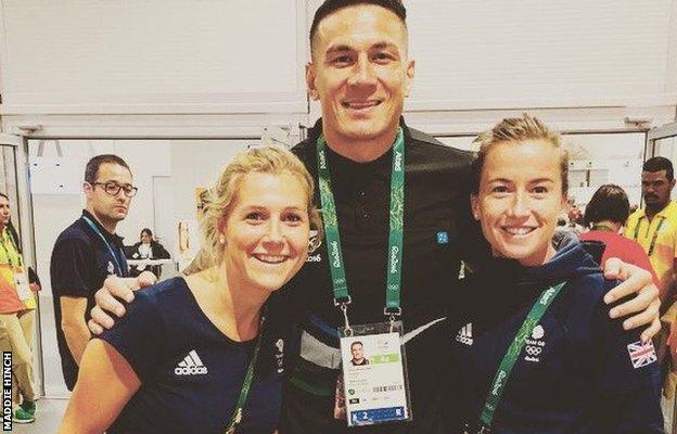 Georgie Twigg, Sonny Bill Williams and Maddie Hinch