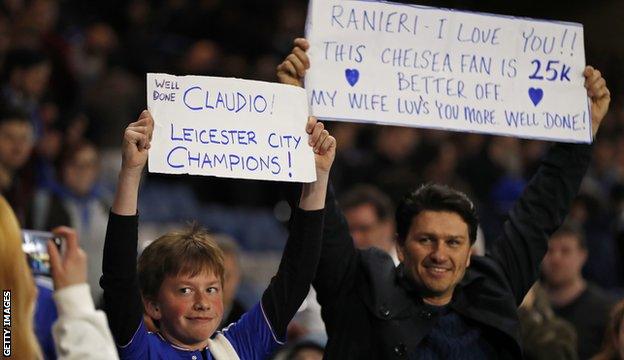 Fans inside Stamford Bridge