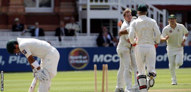 Steve Smith during his first Test at Lord's