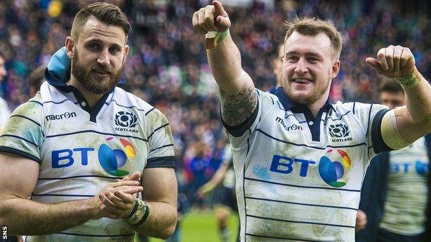 Scotland's Tommy Seymour and Stuart Hogg