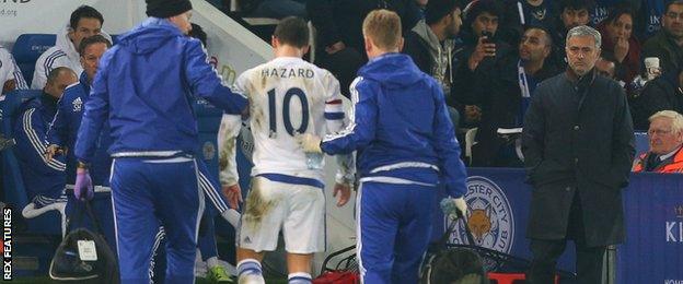 Eden Hazard comes off injured