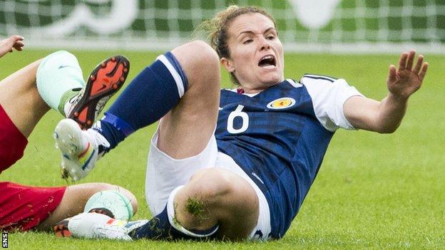 Jo Love in action for Scotland