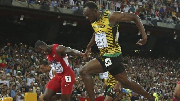 Usain Bolt beats Justin Gatlin in Beijing