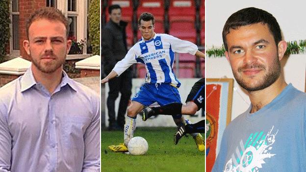 Matt Jones (left) Jacob Schilt (centre) and Matthew Grimstone (right) were among those killed, their football club said