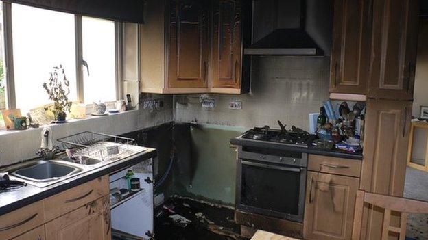 John Gardner's kitchen after the fire