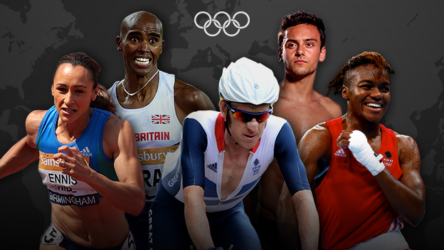 Jessica Ennis-Hill, Mo Farah, Sir Bradley Wiggins, Tom Daley and Nicola Adams