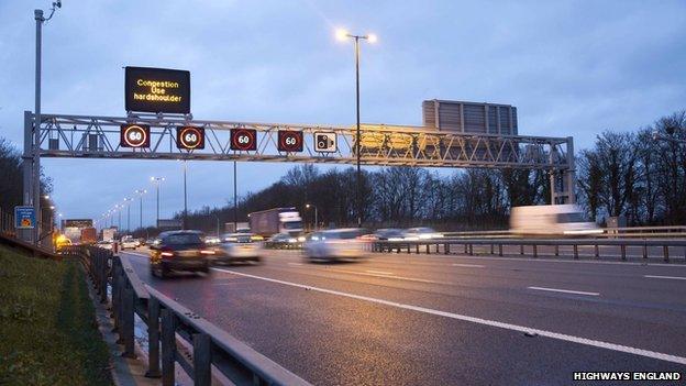 'Smart motorway' in operation on the M4/M5 junction