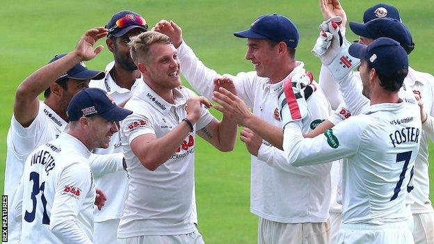 Essex celebrate a wicket