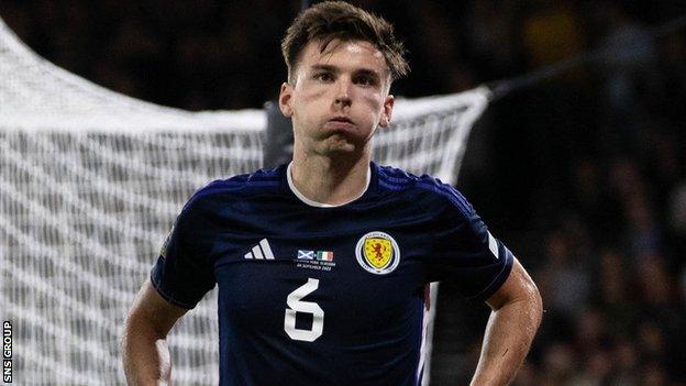 Kieran Tierney suffered a head knock in the win over Republic of Ireland on Saturday night