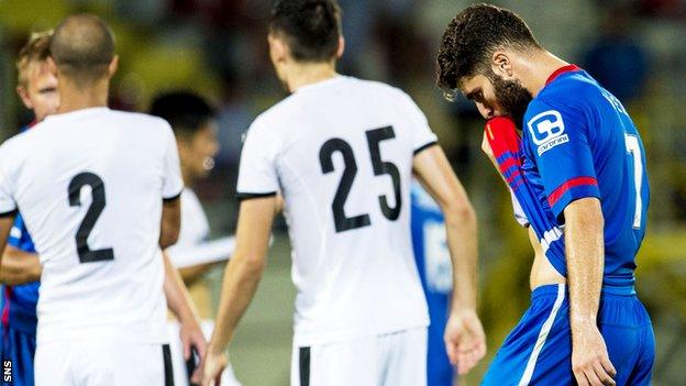 Caley Thistle strike Dani Lopez shows his disappointment