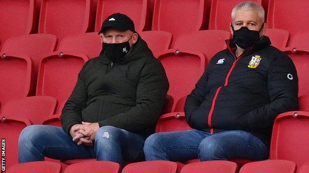 Neil Jenkins and Warren Gatland watch Bristol v Exeter