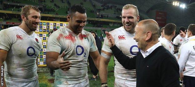 Chris Robshaw, Billy Vunipola, James Haskell and Eddie Jones