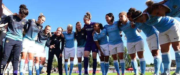 Manchester City Women team talk