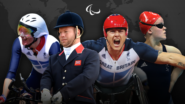 British Paralympians Dame Sarah Storey, Lee Pearson, David Weir and Ellie Simmonds