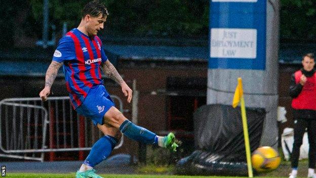 Rhys McCabe scores Airdrie's 87th-minute equaliser from the spot