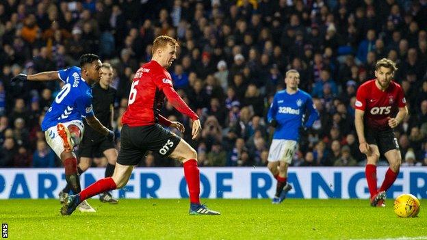 Alfredo Morelos scores for Rangers