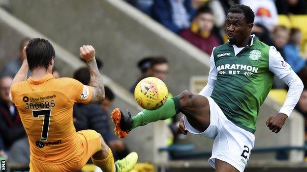 Efe Ambrose left Hibs in February 2019 before moving to Derby