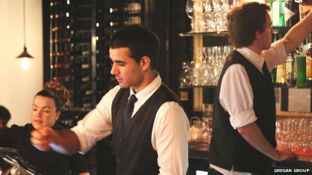 Bar staff at the Gregan Group's Lobby Bar