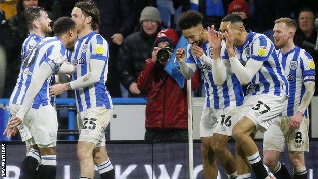 Huddersfield celebrate goal