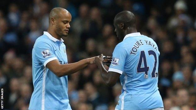 Vincent Kompany and Yaya Toure