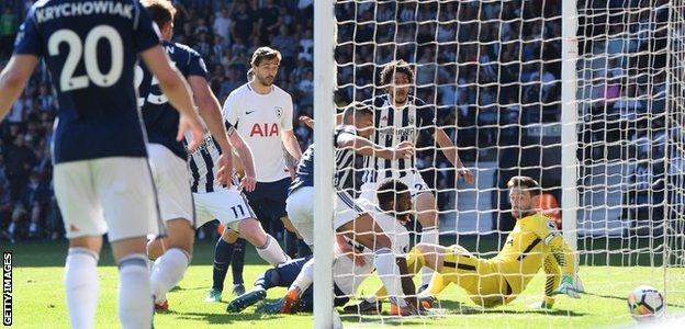 Jake Livermore scores West Brom's winning goal against Tottenham