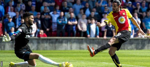 Ryan Edwards missed a great chance while Partick were leading 1-0