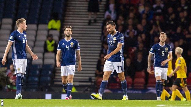 Scotland players looking dejected