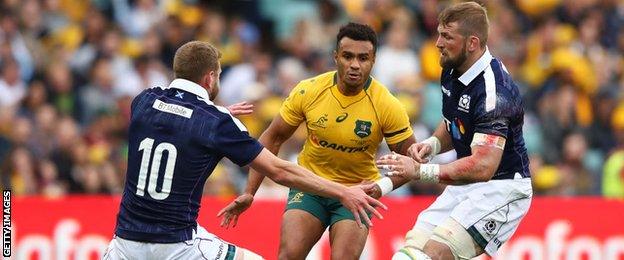 Finn Russell, Will Genia and John Barclay