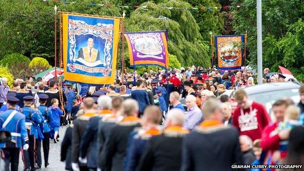 Marchers in Bessbrook