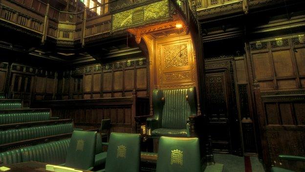 Speakers chair inside the House of Commons