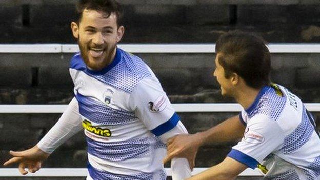 Morton's Jack Iredale celebrates his goal