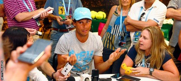 Nadal speaks to the media in Indian Wells