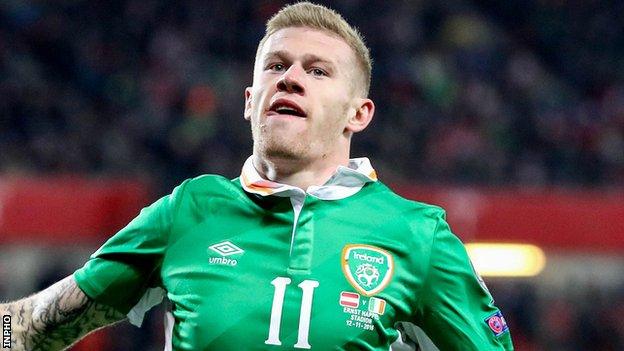 James McClean of the Republic of Ireland