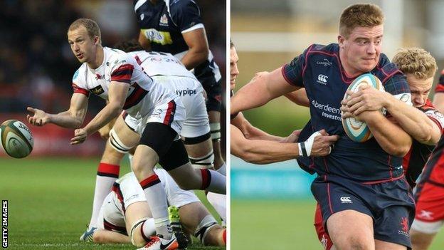 Doncaster scrum-half Michael Heaney (left) and London Scottish hooker Isaac Miller