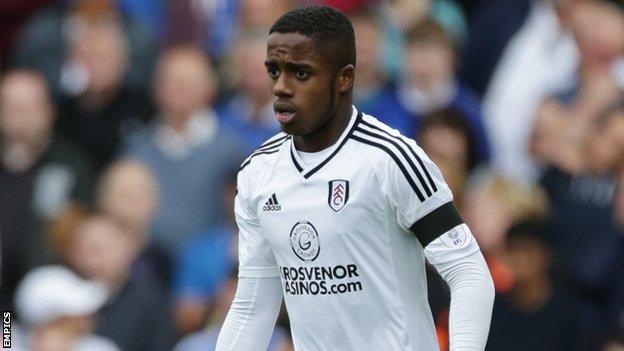 Ryan Sessegnon looks on during Fulham's game at Barnsley