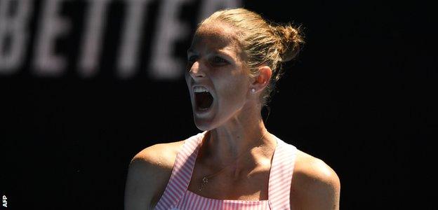 Karolina Pliskova in action