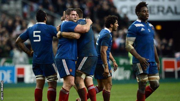 France celebrate victory over Australia