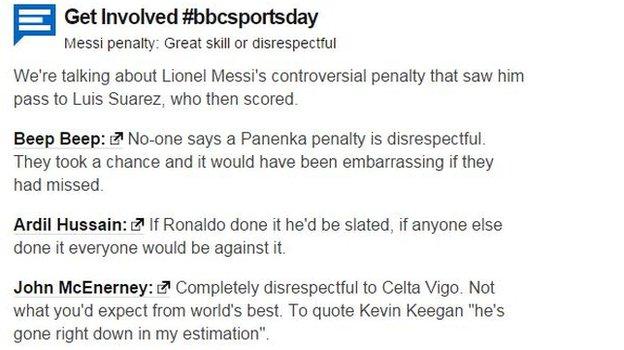 From Ronaldo to Kevin Keegan - the best of BBC Sportsday responses to the debate