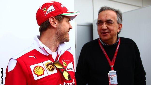 Sergio Marchionne and Sebastian Vettel