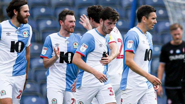 Blackburn players celebrate