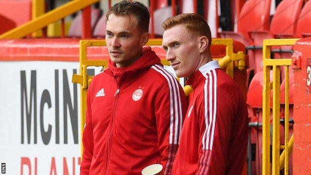 Aberdeen's Ryan Hedges and David Bates