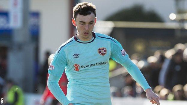 Andy Irving in action for Heart of Midlothian