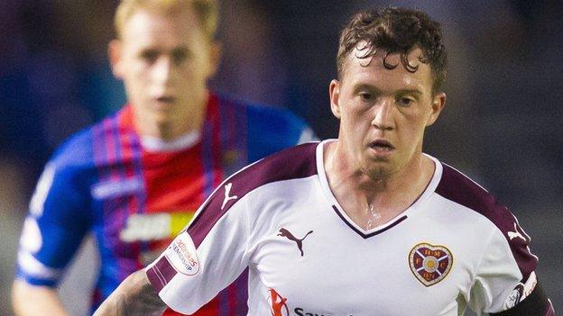 Danny Swanson in action for Hearts