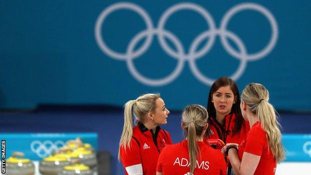 Great Britain's women's curling team at the 2018 Winter Olympics