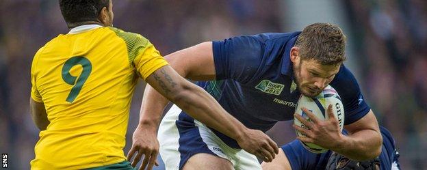 Scotland hooker Ross Ford in action against Australia