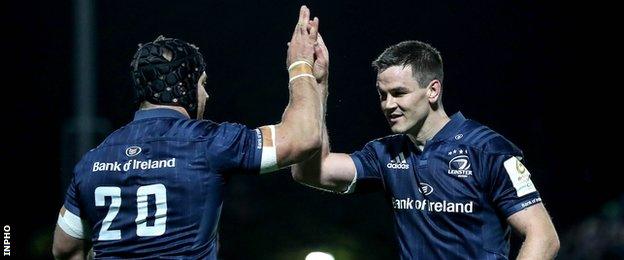 Leinster's Sean O'Brien and Johnny Sexton