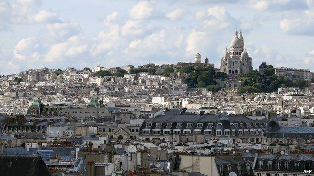 View towarsd the Sacre Coeur in Paris in 2013