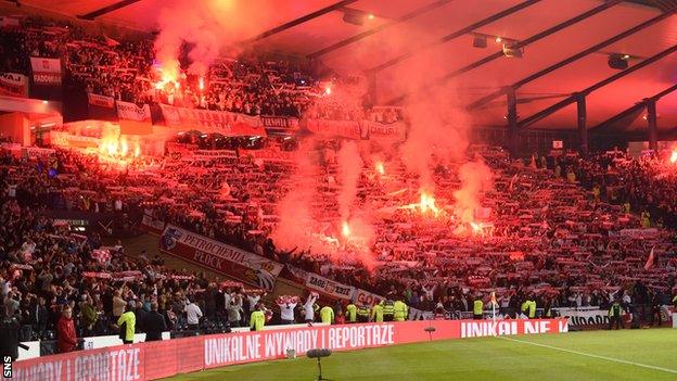 Poland fans at Hampden