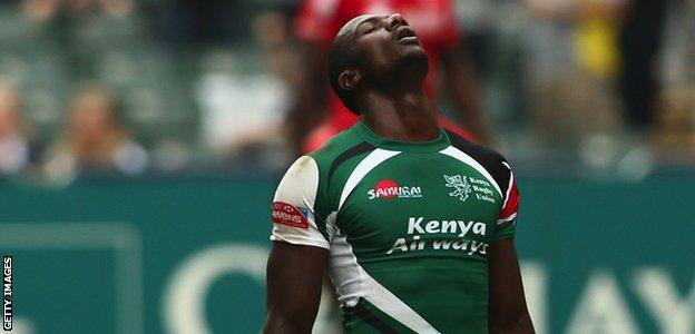 Dennis Ombachi in action for Kenya Sevens